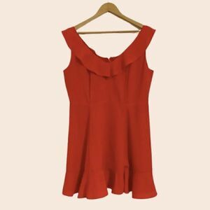 ASOS Red Ruffle Mini Fit & Flare Mini Dress Size 12